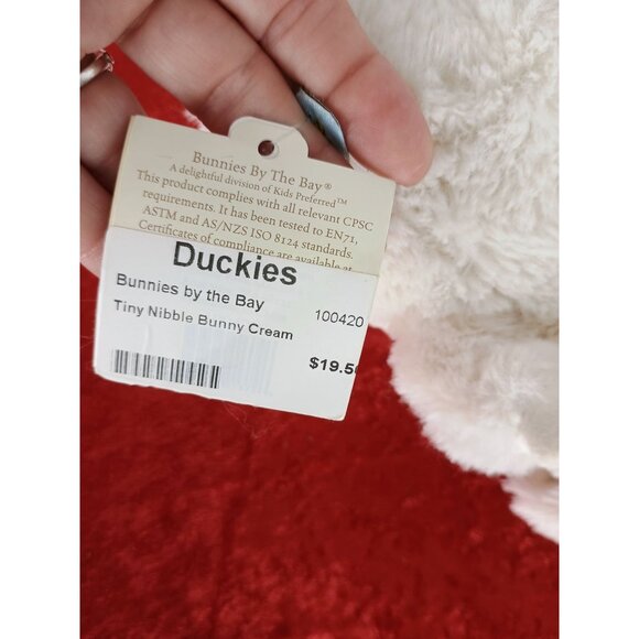 Bunnies By The Bay Tiny Nibble White Plush Bunny Stuffed Animal Toy 10" Handcraf - Picture 7 of 8